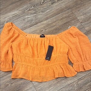Orange Off-Shoulder Women's Top